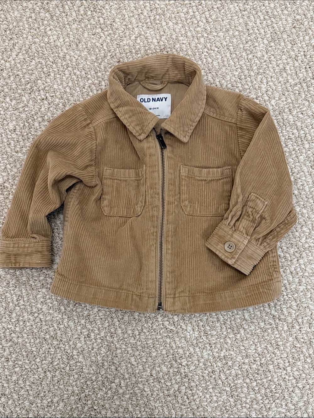 Old Navy Toddler Corduroy Zip Jacket in Tan